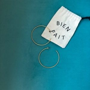 Madewell Gold Plated Brass Large Hoop Earrings